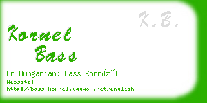 kornel bass business card